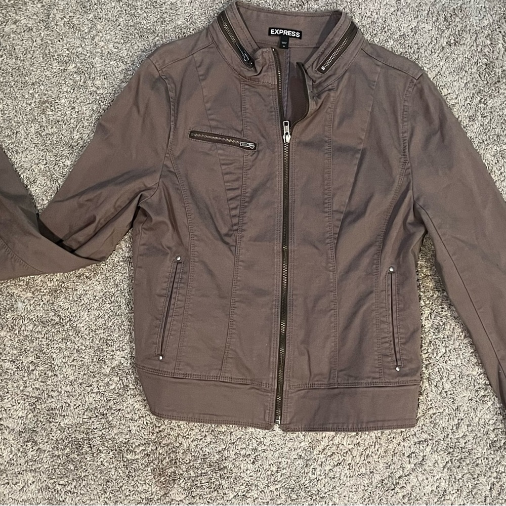 Express Taupe Moto Jacket